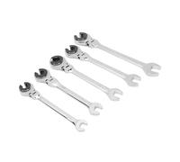 Fabater Ensemble de Clés à Cliquet à Double extrémité Efficace pour la Climatisation et la Ligne de Frein 5 Pcs 10 Mm 11 Mm 13 14 17 pour les Professionnels de la Voiture et du CVC CRV Steel