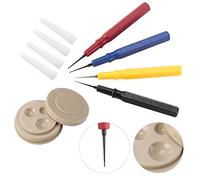 Fabater Ensemble de Graisseurs de Montre, 4 Stylos à Huile avec Capuchons de, Super Fins à Grandes Tailles, Tasse à Huile de Montre en Plastique Durable avec Dépressions de Trois Tailles pour Un