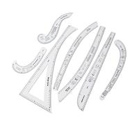 Fabater Ensemble de Règles de Couture sur Mesure, 7 Pièces, Règle de Courbe en Acrylique à échelle Claire pour la Création de Patrons, Ensemble de Règles de Conception de Motifs de Mode avec Règle
