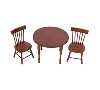 Fabater Ensemble Table et Chaises en Bois pour Maison de Poupée, Décoration Miniature pour Vitrine de Bureau à Domicile, Saveur Individuelle