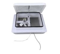 Fabater Évent de Toit de Camping-car de 14 Pouces avec Ventilateur Réversible 12 V, Couvercle Blanc, Ventilation Universelle de Remorque pour Camping-car, Cadre Monobloc Résistant aux Intempéries,