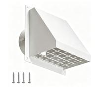 Fabater Évent Mural à Capuchon de 4 Pouces avec écran en Mailles (100mm) | Les Persiennes Intégrées Se Ferment Automatiquement, Dessus incliné, Matériau en Acier Inoxydable avec Revêtement Antirouille