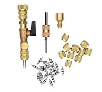 Fabater Extracteur et Installateur D’obus de Valve, Kit D’Entretien Double Taille 1/4, 5/16, pour Réparation de Climatisation et Réfrigération avec R410, R32, R22, R12, R407, R404
