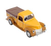 Fabater Figurine de Collection Classique de Voiture Modèle de Camionnette Vintage Méticuleuse pour la Décoration de la Maison, Jouet de Camion en Alliage à L'échelle 1:32 pour Les Passionnés (Yellow)