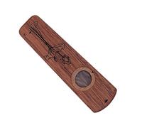 Fabater Flûte Kazoo en Bois, Instrument à Vent en Bois pour Accompagnement de Guitare, ukulélé - Diaphragme d'harmonica Facile à Jouer avec Anneau Buccal, Compact et Portable (d'ébène)