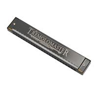 Fabater Harmonica, Orgue Diatonique 24 Trous avec Structure Stable et Hermétique, Harpe Professionnelle en Acier Inoxydable Noir avec Marques de Notes pour Débutants, Enfants, Apprenants,