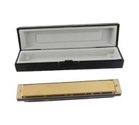 Fabater Harmonica Professionnel 24 Trous Polyphonique 1,2 Mm, Plaque de Base en Laiton, Orgue à Bouche pour Débutants, Cadeau avec Anches en Bronze Phosphoreux, Peigne en Résine ABS (G)