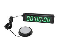Fabater Horloge de Minuterie de Gymnastique de 1,5 Pouces pour la Salle de Sport à Domicile, 12/24 Heures, Horloge de Course électronique à LED Verte à 6 Chiffres, Compte à Rebours