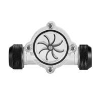 Fabater Indicateur de Débitmètre Femelle à Filetage G1/4 pour le Refroidissement par Eau du PC, Indicateur de Débit de Refroidissement à 8 Turbines, Moniteur de Vitesse de Débit d'Eau avec Noire,