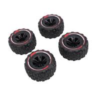 Fabater Jeu de Pneus de Roues sur Chenilles de Voiture RC Hexagonales de 12mm, Faciles à Installer, Antidérapants, Poignée de Terrain Hors Route, 4 Pièces (Black)