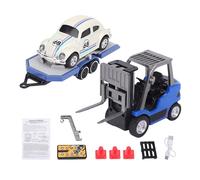 Fabater Jouet de Chariot élévateur RC 1:64, Chariot élévateur télécommandé 2,4 GHz avec Batterie Rechargeable, Lumières, Son, Plaque de Levage Inférieure, Câble de Chargement USB (Bleu foncé)