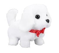 Fabater Jouet électronique en Peluche pour Chien, Chiot, Conception Réaliste pour Enfants de Plus de 3 Ans, Jouet Doux et Confortable pour Enseigner l'amour et la Compassion (White)