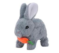 Fabater Jouet Lapin en Peluche avec Conception électrique et Imitation Sonore, Idéal pour L'interaction Parent-Enfant, pour Enfants (Grey)