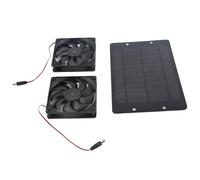 Fabater Kit de Double Ventilateur à énergie Solaire 20W avec Interrupteur, Ventilateur d'extraction Efficace 12V pour la Ventilation des Serres et des Animaux Domestiques