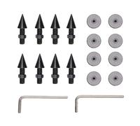 Fabater Kit de Pad de Pointe D'enceintes, Réglable à Hauteur, Support de Paire de Pointes D'isolement avec Coussin de Base, Pic de Haut-parleur Tapis pour Amplificateur
