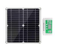 Fabater Kit de Panneaux Solaires, 20 W 12 V Monocristallin 22% d'efficacité IP64 étanche 60 A PWM RV Kit de Panneaux Solaires, 20 W avec Clips de Batterie, Ventouses pour Camping-car, Bateaux,
