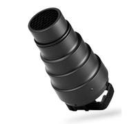 Fabater Kit de Snoot Conique pour Accessoires de Flash Godoxs, éclairage Photographique Conique, Snoot en Alliage D'aluminium avec Grille en Nid d'abeille et 5 Filtres en Gel de Couleur
