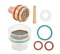 Fabater Kit de Soudage TIG pour WP9 WP20 WP25, Torche de Soudage en Verre Transparent, Corps de Pince à économie de Gaz de 30% avec Mandrin de 1,6 Mm, 2,4 Mm, 3,2 pour un Précis à l'arc à