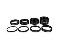 Fabater Kit de Tube D'extension de Télescope, M54x0,75, Noir | Ensemble de 8 Pièces, Longueurs de 3 Mm à 30 Mm, Entretoises Empilables pour le Réglage de la Mise au Point Arrière