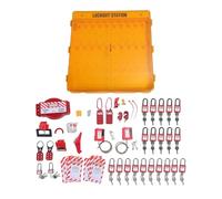 Fabater Kit de Verrouillage de Verrouillage, Station de Robuste en PC, Ensemble de sécurité électrique avec 20 Positions de Suspension, 4 Cadenas, 20 étiquettes pour la Maintenance Industrielle