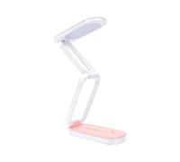 Fabater Lampe de Bureau LED Rechargeable, Lampe de Table Portable Pliable, de Lecture sans Fil avec Angles et luminosité Réglables pour le Bureau, la Maison, les Voyages, Petite (Rose Blanc)