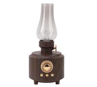 Fabater Lampe de Table Vintage au Kérosène avec Haut-parleur Bluetooth, Lampe de Chevet Multifonctionnelle avec Musique Vintage, Veilleuse de Chevet, Carte Mémoire USB AUX (Couleur du bois)