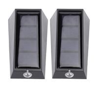 Fabater Lampes Solaires de Clôture à Couleurs Changeantes pour Escaliers de Jardin, Cour, Appliques Murales Extérieures Solaires Résistantes à la Pluie avec Contrôle Intelligent de la Lumière pour