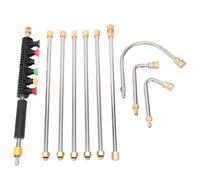 Fabater Lance de Nettoyeur Haute Pression avec 6 Embouts de Buse, 30 Tiges Incurvées à 90 Degrés, Ensemble de Baguettes D'extension Faciles à Connecter pour un Nettoyage Polyvalent, Laiton, Acier