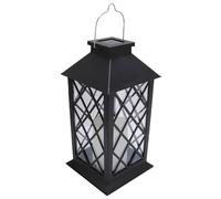 Fabater Lanterne de Cour Solaire en Métal Vintage avec Conception Rétro pour Décoration Extérieure PVC Lampe de la Lampe Noire