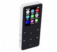 Fabater Lecteur MP3 avec Bluetooth, Lecteur de Musique Portable avec Haut-Parleur, Enregistreur Vocal, de Livres électroniques FM, écran de 1,8 Pouces, jusqu'à 128 Go (Non Inclus) (Silver)