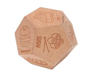 Fabater Les Dés de Décision Alimentaire en Bois à 12 Faces Transforment Les Choix de Repas en Aventures Ludiques avec des Amis, Dés de Dîner Compacts pour L'heure du Dîner en Famille