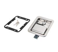 Fabater Loquet de Poignée de Serrure de Porte en Acier Inoxydable, Loquet à Palette 140X108mm avec Clés, Serrure de Boîte à Outils Polie à Montage encastré pour Caravane Camion RV