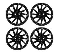 Fabater Lot de 4 enjoliveurs de 15 Pouces, enjoliveurs de Remplacement pour Voitures, camions, SUV, enjoliveurs de Jante en ABS, Accessoires extérieurs, Ajustement Universel, (Black)