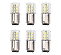 Fabater Lot de 6 Ampoules LED BA15D pour Machine à Coudre, Culot à Baïonnette à Double Contact 3 W, Ampoule de Rechange Halogène à intensité Variable pour Lampe en Cristal (Lumière chaude)