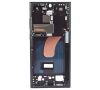 Fabater Lunette Métallique de Remplacement de Cadre Central de Téléphone pour S23 Ultra 5G, Kit de Restauration avec Outils (Black)