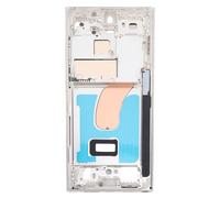 Fabater Lunette Métallique de Remplacement de Cadre Central de Téléphone pour S23 Ultra 5G, Kit de Restauration avec Outils (Silver)