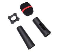 Fabater Manchon de Poignée de Microphone sans Fil en Silicone, Housse de Protection Anti-chute pour Microphone Portable sans Fil avec Pare-brise et Bague Antidérapante pour karaoké à (BLACK)