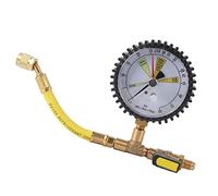 Fabater Manomètre de Test de Pression d'azote pour Réfrigération de Climatisation, 1/4 SAE Pouce, -1~60 Bar, Table de Test de Pression pour R134a R22 R410A, Vanne Sphérique, Tête de 80 Mm de