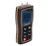 Fabater Manomètre Différentiel Numérique Portatif pour Jauge de Pression | Écran LCD rétroéclairé, 11 unités sélectionnables, calibrage sur site CVC, boîtier ABS portable, connecteur rapide