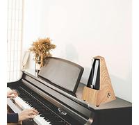 Fabater Métronome Mécanique pour Piano, Guitare, Batterie, Violon, Basse, Tour 40-208 BPM avec Mécanisme d'enroulement, Design en Bois Facile à Utiliser pour Débutants et Enfants (Grain de bois