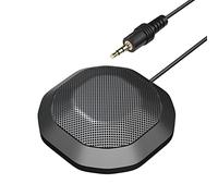 Fabater Microphone de Bureau Omnidirectionnel à 360°, Haute sensibilité, avec Prise 3,5 Mm, pour PC, Ordinateur Portable, Conférence de Jeu, Plug & Play pour/Mac, Portée de Micro (Prise 3,5 mm)