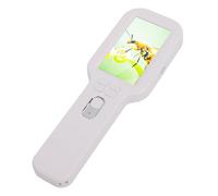 Fabater Microscope Numérique USB Portable, Loupe Portable avec éclairage, Double Lentille et écran de 3 Pouces, Grossissement 500x, Kit Scientifique éducatif pour Filles et Garçons (White)