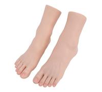 Fabater Modèle de Pied de Simulation en Silicone pour la Pratique du Nail Art, Pieds de Mannequin Flexibles et Réalistes avec Positionnement des Articulations, Affichage de la Technique de Massage
