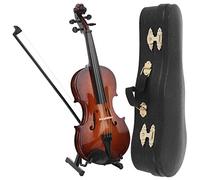 Fabater Modèle de Violon Miniature, Ornement de Modèle d'instrument de Musique de 20 Cm, Réplique de Mini Violon en Bois avec Archet, Support, Boîte-Cadeau, pour la Décoration de Bureau à Domicile,