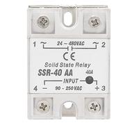 Fabater Module de Relais Statique SSr 40A 40AA AC-AC, Entrée 90-250V, Sortie 24-480V, Mise Sous Tension Zéro, opto-isolé 2500V, Indicateur LED, certifié CE ISO