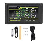 Fabater Moniteur de Température D'Ordinateur de 5 Pouces, écran LCD FHD 854 X 480 à Pixels élevés, Thème Dynamique Pris en Charge Contact, écran Secondaire 4 Broches/Type C (Black)