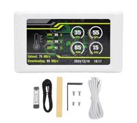 Fabater Moniteur de Température D'Ordinateur de 5 Pouces, écran LCD FHD 854 X 480 à Pixels élevés, Thème Dynamique Pris en Charge Contact, écran Secondaire 4 Broches/Type C (White)