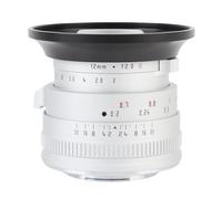 Fabater Objectif Fixe à Grande Ouverture F2.0 12 Mm APS-C pour Appareils Photo à Monture M4/3 pour G1 G2 G3 G5 G6 GF8 GF9 GH5 GH6, M1, M2 E-P1, E-P2, E-P3, Performance (Silver)