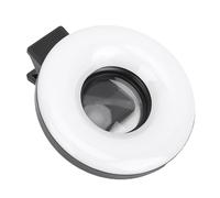 Fabater Objectif Macro pour Smartphone avec Anneau Lumineux Objectif Macro 15X Lumière de Remplissage LED Pince Stable Longue Durée de Vie de la Batterie pour Les Photos en Gros Plan Noir pour Les