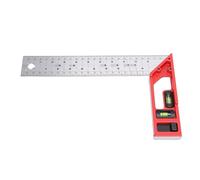 Fabater Outil de Disposition Carrée D'encadrement avec Niveau à Bulle, Règle Carrée de Charpentier de 1,6 Mm D'épaisseur, Alliage D'aluminium, Règle de 250 Mm pour le Travail du Bois